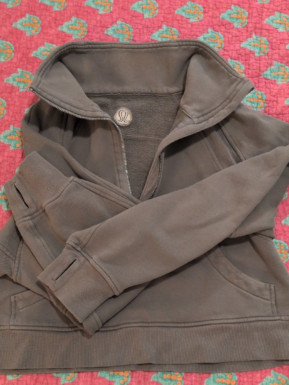 Lululemon Olive Gray Half-Zip Pullover